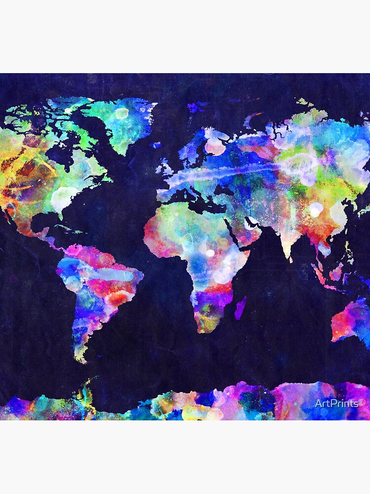 World Map Urban Watercolor by ArtPrints