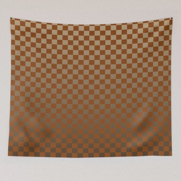 Item preview, Retro Gradient Grid – Modern Ombre Checkerboard Pattern | Brown designed and sold by Frohyou.