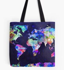 Weltkarte Urban Aquarell Tote Bag