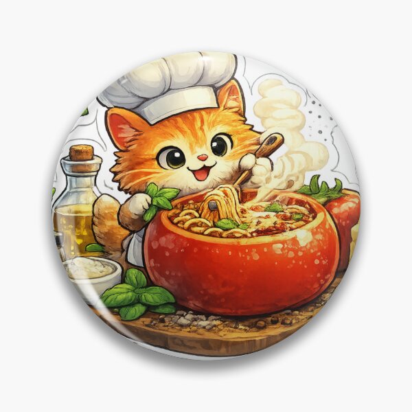 Item preview, Cute cat cooks Italian pasta designed and sold by NorthPeak Studio.