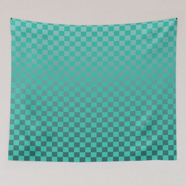 Item preview, Retro Gradient Grid – Modern Ombre Checkerboard Pattern | Teal designed and sold by Frohyou.