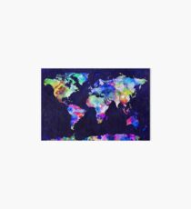World Map Urban Watercolor Art Board