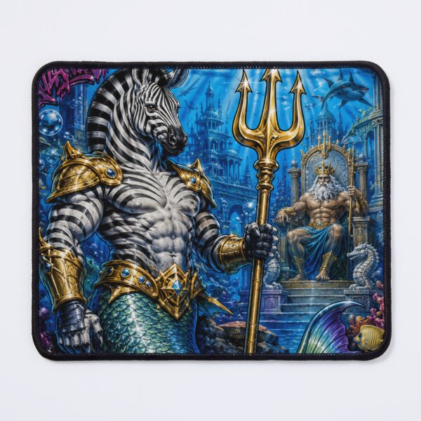 Item preview, Zebra Merman – Neptune’s Ocean Guardian | 90s Airbrush Fantasy designed and sold by Kilian Luc.