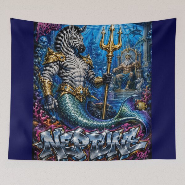 Item preview, Zebra Merman – Neptune’s Ocean Guardian | 90s Airbrush Fantasy designed and sold by Kilian  Luc.