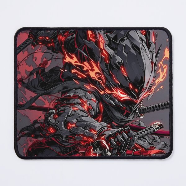 Item preview, Dark Cyber Samurai Warrior – Red Neon Katana Anime Armor designed and sold by Dyan4.