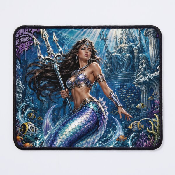 Item preview, Mermaid – Neptune’s Ocean Guardian | 90s Airbrush Fantasy designed and sold by Kilian Luc.