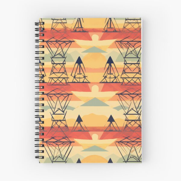 Artikelvorschau, Geometrisches Pylonen-Sonnenuntergangsmuster im Südwest-Retro-Stil entworfen und verkauft von Pylon-Bureau.