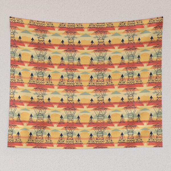 Item preview, Geometric Pylon Sunset Southwestern Retro Pattern designed and sold by Pylon-Bureau.