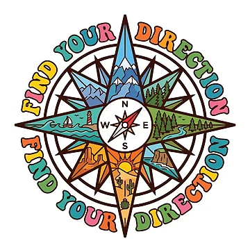 Artwork thumbnail, Find Your Direction Compass by AliveStyle
