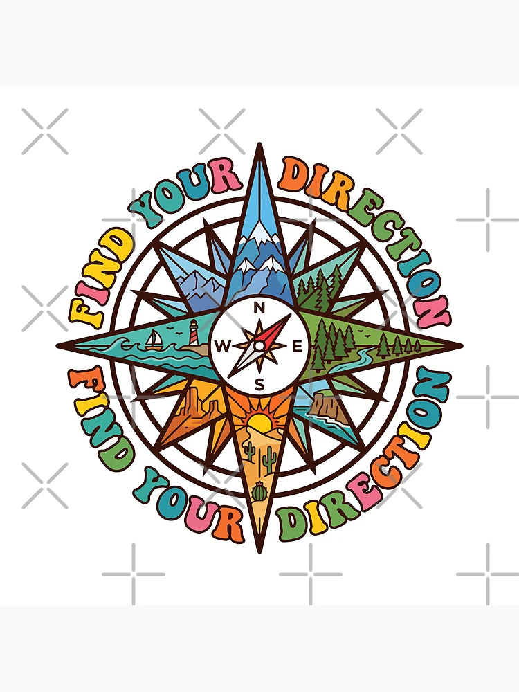 Thumbnail 4 of 4, Clock, Find Your Direction Compass designed and sold by AliveStyle.