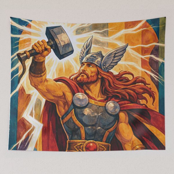 Aperçu de l'œuvre Thor – Tableau du Dieu du Tonnerre créée et vendue par GalleryKauffeld.