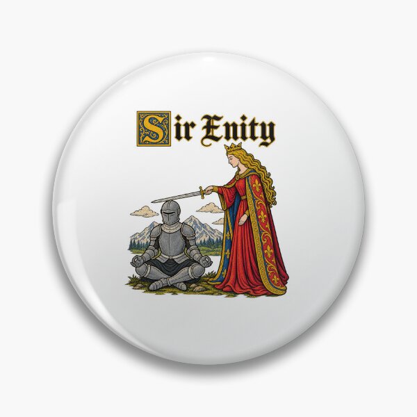 Item preview, Funny Sir Enity Queen Serenity Knighting Meditation Humor Art designed and sold by elderberry.