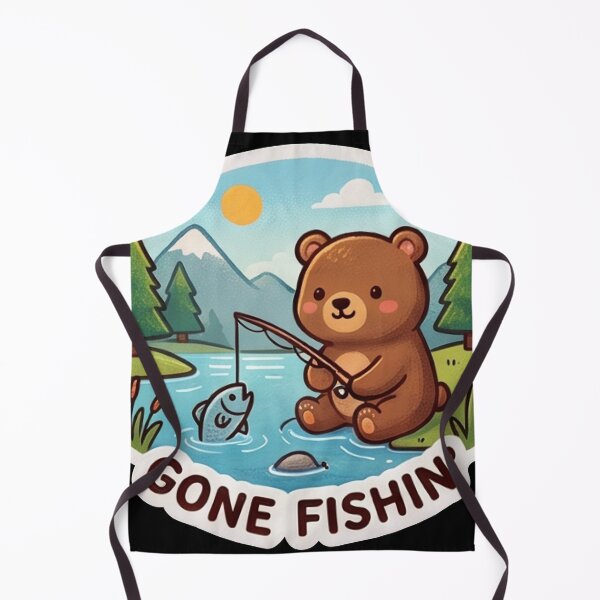 Item preview, Gone Fishin' - Cute Kawaii Fishing Bear Outdoors designed and sold by All Year Summer Co..