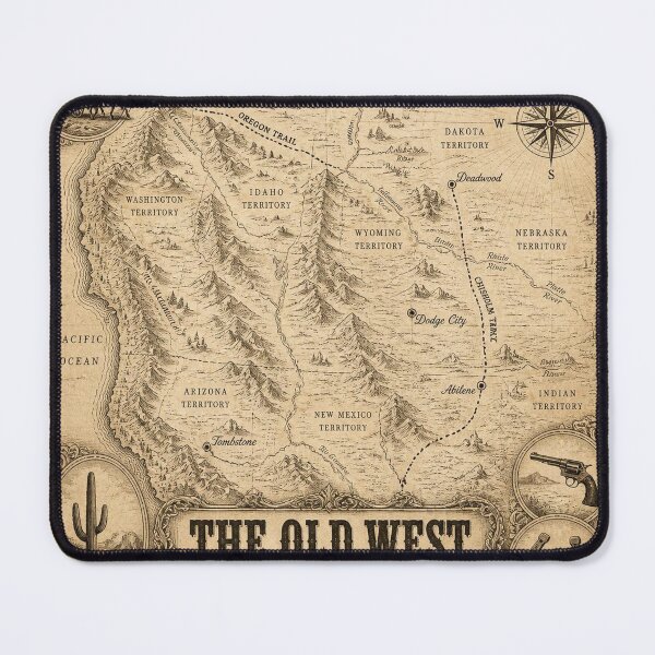 Item preview, The Old West American Frontier Historical Map - Antique Cartography Art designed and sold by SunnyDesign82.