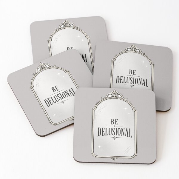 Item preview, Be Delusional – Vintage Mirror Motivational Quote designed and sold by OuterFuselage.