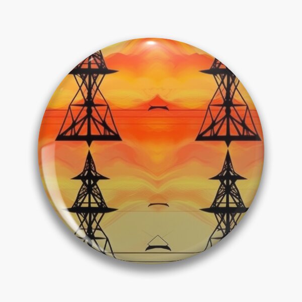 Item preview, Symmetrical Pylon Tower Glowing Sunset Art designed and sold by Pylon-Bureau.