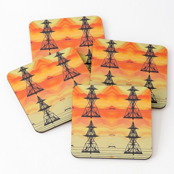 Item preview, Symmetrical Pylon Tower Glowing Sunset Art designed and sold by Pylon-Bureau.