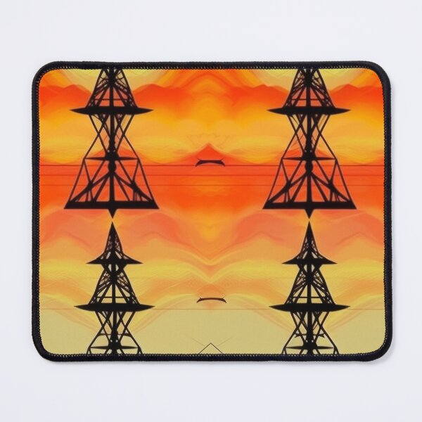 Item preview, Symmetrical Pylon Tower Glowing Sunset Art designed and sold by Pylon-Bureau.