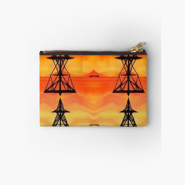 Item preview, Symmetrical Pylon Tower Glowing Sunset Art designed and sold by Pylon-Bureau.