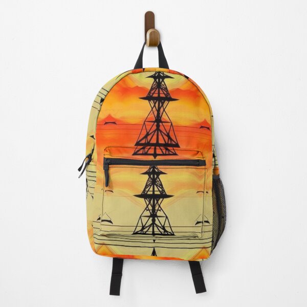 Item preview, Symmetrical Pylon Tower Glowing Sunset Art designed and sold by Pylon-Bureau.