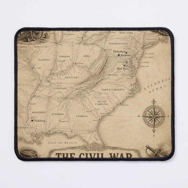 Item preview, The Civil War 1861-1865 Historical Map - Antique Cartography Art designed and sold by SunnyDesign82.