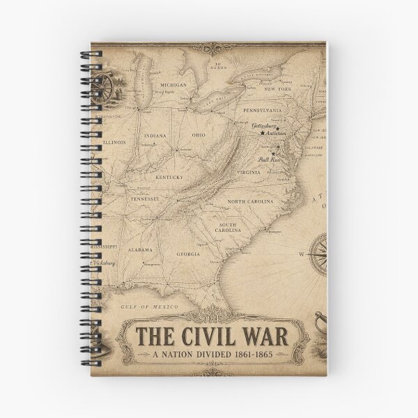 Item preview, The Civil War 1861-1865 Historical Map - Antique Cartography Art designed and sold by SunnyDesign82.