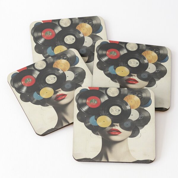 Item preview, Vinyl Records Hair – Retro Music Lover Art designed and sold by EatPrayLive.