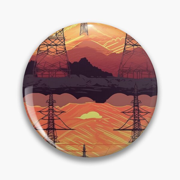 Item preview, Mountain Pylon Landscape Sunset Comic Art designed and sold by Pylon-Bureau.