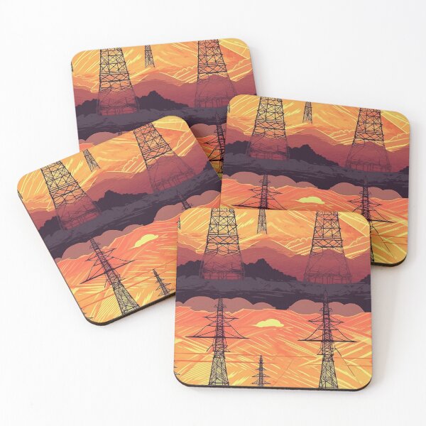 Item preview, Mountain Pylon Landscape Sunset Comic Art designed and sold by Pylon-Bureau.