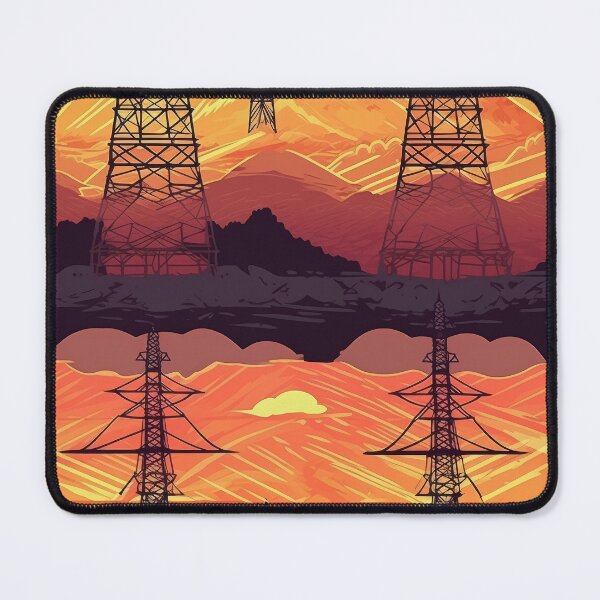 Item preview, Mountain Pylon Landscape Sunset Comic Art designed and sold by Pylon-Bureau.