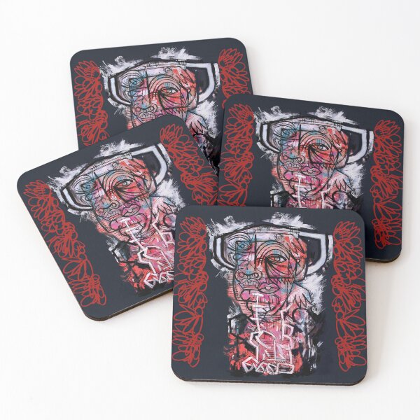 Item preview, Handmade Neo-Expressionist Alter Ego Portrait - Crimson Whispers designed and sold by supernikol.