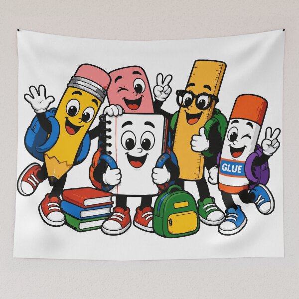 Aperçu de l'œuvre School Supplies Class Photo Cute Back to School Crew T-shirt Sticker créée et vendue par Sunday.Supply.