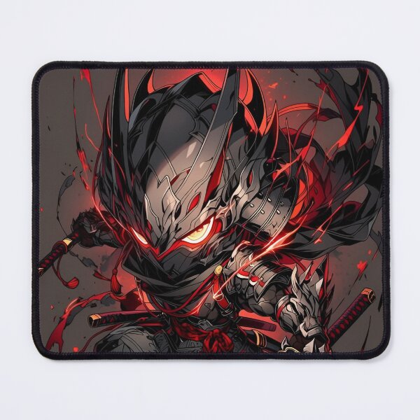 Item preview, Demonic Cyber Samurai Warrior – Red Katana Dark Japanese Warrior designed and sold by Dyan4.