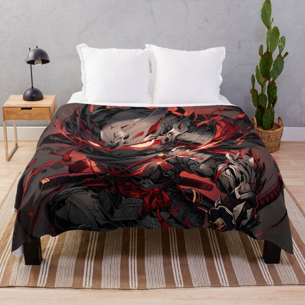 Item preview, Demonic Cyber Samurai Warrior – Red Katana Dark Japanese Warrior designed and sold by Dyan4.