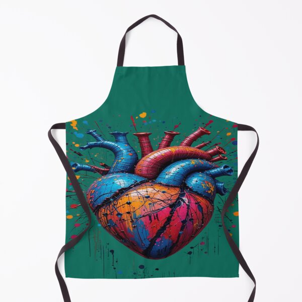 Item preview, The Heart Bursting with Colors and Emotions, Artistic Anatomical Heart - 3D Art with Multicolored Paint Splashes and Cracks designed and sold by RAYBIL.