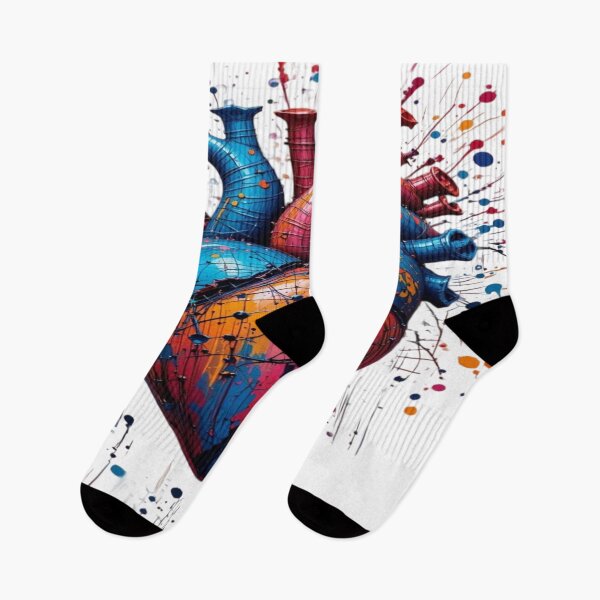 Item preview, The Heart Bursting with Colors and Emotions, Artistic Anatomical Heart - 3D Art with Multicolored Paint Splashes and Cracks designed and sold by RAYBIL.