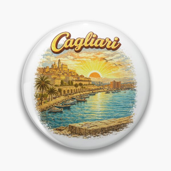 Item preview, Vintage Cagliari Sardinia Coast Sunset Scene designed and sold by Ericscorner128.