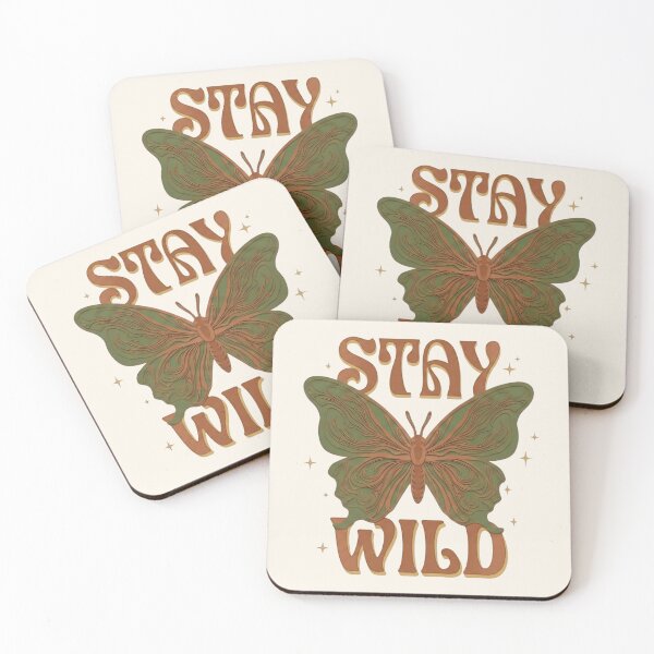 Item preview, Stay Wild Butterfly Retro Inspirational Nature T-Shirt designed and sold by Mavie Bloom.