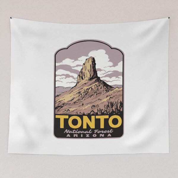 Item preview, Arte retro de viaje de tejedores con agujas del Bosque Nacional Tonto designed and sold by HalpinDesign.