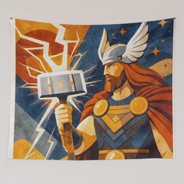 Aperçu de l'œuvre Illustration de Thor – Le Dieu du Tonnerre créée et vendue par GalleryKauffeld.