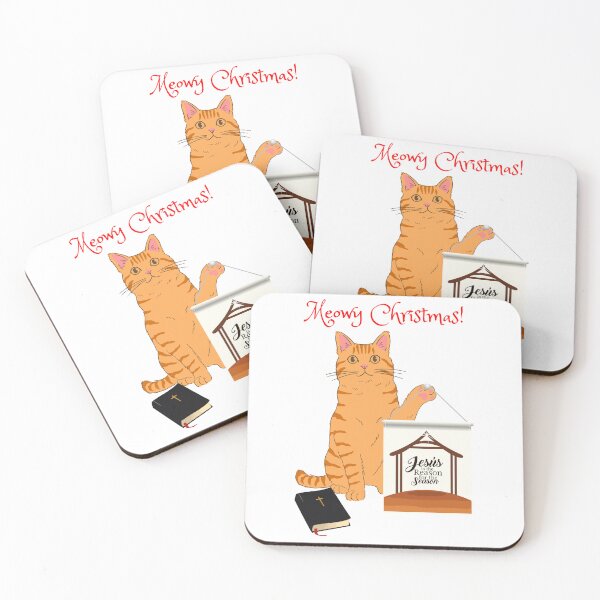 Item preview, Meowy Christmas Orange Tabby Cat with Christian Bible designed and sold by MYCatStuff.