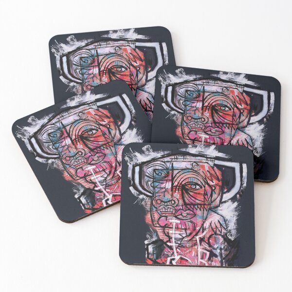 Item preview, Handmade Neo-Expressionist Alter Ego Portrait - Crimson Whispers designed and sold by supernikol.
