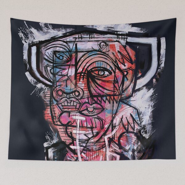 Item preview, Handmade Neo-Expressionist Alter Ego Portrait - Crimson Whispers designed and sold by supernikol.