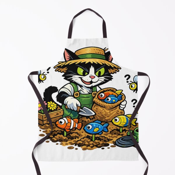 Item preview, Gardener cat with bees and flowers designed and sold by NorthPeak Studio.