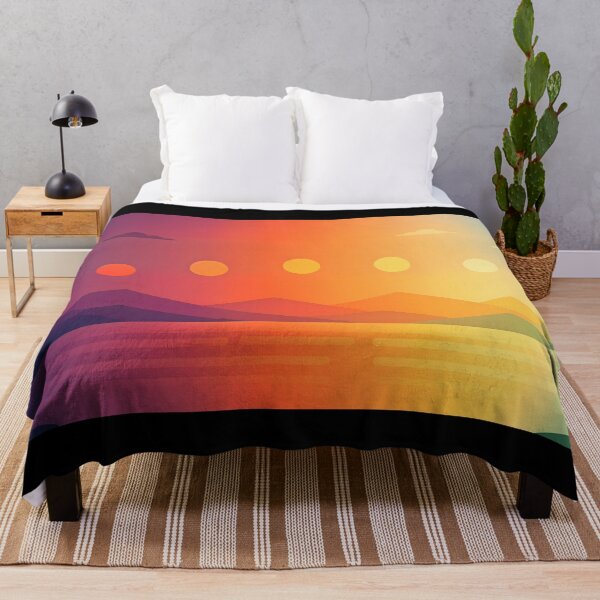 Item preview, Modern Retro Rainbow Sunset Lake – Colorful Mountain Landscape designed and sold by ZanyPaintbrush.
