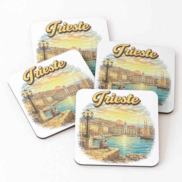 Item preview, Vintage Trieste Italy Seafront Sunset Scene designed and sold by Ericscorner128.