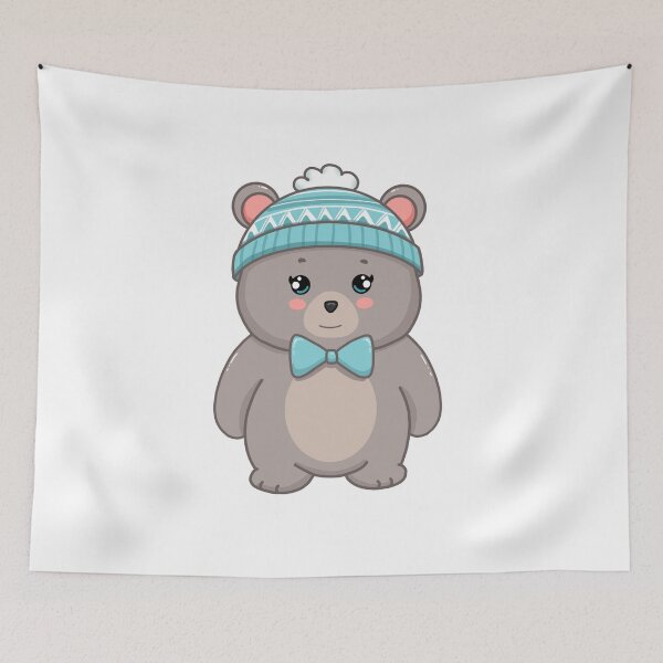 Item preview, Adorable Gray Baby Bear Wearing Beanie! designed and sold by Hello-Cuties.