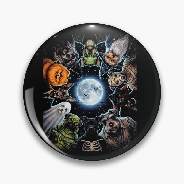 Item preview, Howl-o-leen Monster Dogs Full Moon Halloween designed and sold by d247.