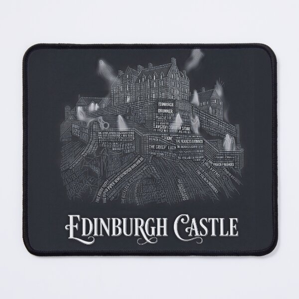 Item preview, Edinburgh Castle Scotland Haunted Fortress Historic Landmark Typography Art designed and sold by naughty-raccoon.