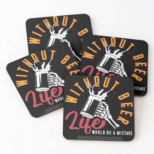 Item preview, Without Beer Life Would Be A Mistake Skeleton Hand Beer Mug Graphic designed and sold by heedooppod.